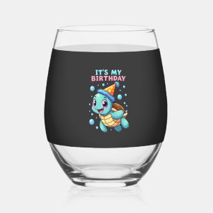 Verre À Vin Sans Pied C'est mon anniversaire Tortue de mer mignonne Océa