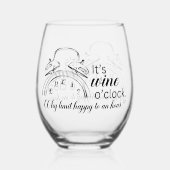 Verre À Vin Sans Pied C'est Wine O'Clock (Recto)