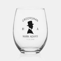 Chapeau de marié élégant Costume Monogramme Vintag