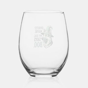 Verre À Vin Sans Pied Chapeau De Sorcière Chien Gravure Vintage Humour H