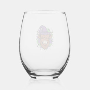 Verre À Vin Sans Pied Chapeau de sorcière de vache des Highlands Hallowe