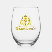Verre À Vin Sans Pied Chardon Abercrombie Gold Crowned (Verso)