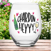 Verre À Vin Sans Pied Chardonnay Funny Chardon Heyyy Hearts Vins