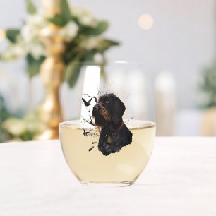 Verre À Vin Sans Pied Chasse, pointeur À poils durs allemand