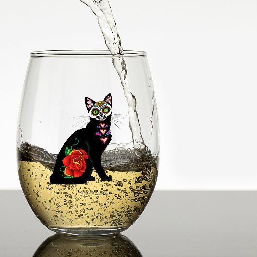Verre À Vin Sans Pied Chat noir de Sugar
