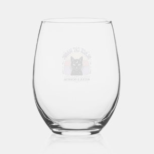 Verre À Vin Sans Pied Chat Noir Magie Chat Noir Chat Noir Vintage Vector