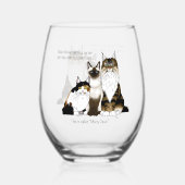 Verre À Vin Sans Pied Chats Beaucoup de pattes Funny Bleu (Recto)