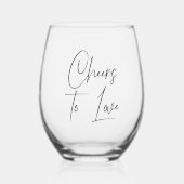 Verre À Vin Sans Pied Cheers To Love Handwritten Script (Recto)