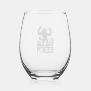 Verre À Vin Sans Pied Chemise de loup-garou Halloween Gravure vintage Lu