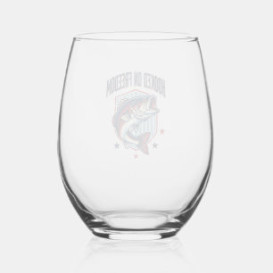 Verre À Vin Sans Pied Chemise de pêche à la basse vintage accro à la lib