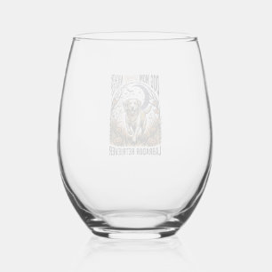 Verre À Vin Sans Pied Chemise Halloween Labrador Vintage Graphique Maman