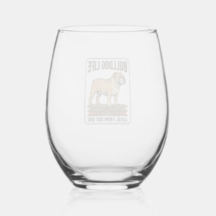 Verre À Vin Sans Pied Chemise pour amateur de Bouledogue Art de chien gr