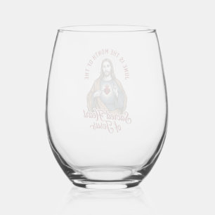 Verre À Vin Sans Pied Chemise religieuse vintage juin Sacré-Cœur de Jésu