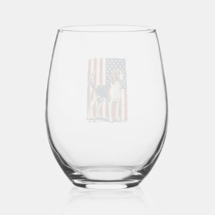 Verre À Vin Sans Pied Chemise vecteur de drapeau patriotique de chien de