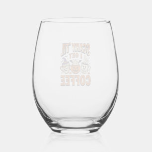Verre À Vin Sans Pied Chemise vintage Halloween Café Épouvantable jusqu'