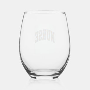 Verre À Vin Sans Pied Chemisier à lettrage universitaire floral infirmiè