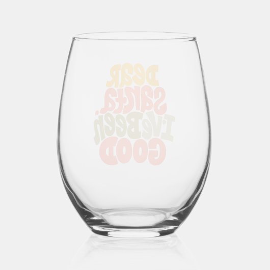 Verre À Vin Sans Pied Cher Père Noël, j'ai été bon design (Verso)