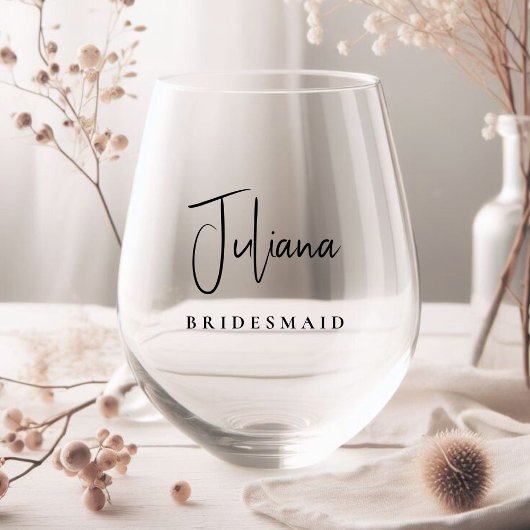 Verre À Vin Sans Pied Chic Bridesmaid