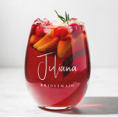Verre À Vin Sans Pied Chic Bridesmaid Maid De Mariage D'Honneur
