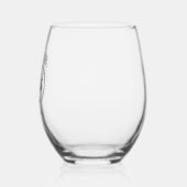 Verre À Vin Sans Pied Chic Faux Argent Huile Monogramme Mariage Cercles (Gauche)