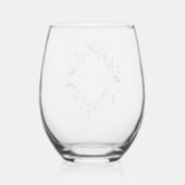 Verre À Vin Sans Pied Chic rose florale personnalisée (Verso)