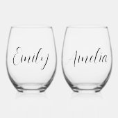 Verre À Vin Sans Pied Chic Script Bachelorette Party (Recto)