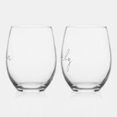 Verre À Vin Sans Pied Chic Script Monogram Bachelorette Party (Gauche)