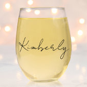 Verre À Vin Sans Pied Chic Script Monogramme Bachelorette fête nuptiale