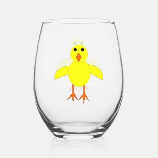 Verre À Vin Sans Pied Chick Pâques mignon (Recto)