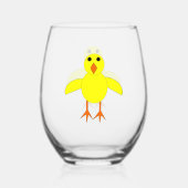 Verre À Vin Sans Pied Chick Pâques mignon (Verso)