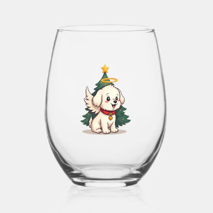 Verre À Vin Sans Pied Chien ange maltais