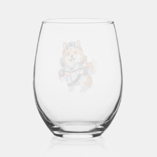 Verre À Vin Sans Pied Chien de l'espace en costume d'astro