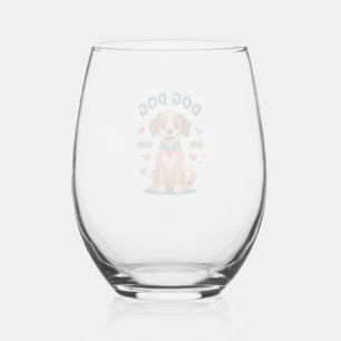 Verre À Vin Sans Pied Chien de sauvetage mignon vintage sauve une vie Ca