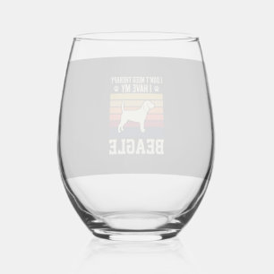 Verre À Vin Sans Pied Chien de thérapie rétro Beagle vintage