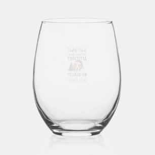 Verre À Vin Sans Pied Chien drôle de Noël Attitude Gravure vintage T-shi