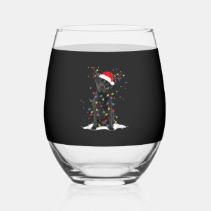 Verre À Vin Sans Pied Chien Labrador Noir Xmas Noël Arbre Lumineux Class