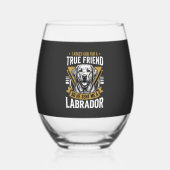 Verre À Vin Sans Pied Chien Labrador véritable ami (Verso)
