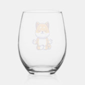 Verre À Vin Sans Pied Chien mignon shiba inu faisant du yoga méditation (Verso)