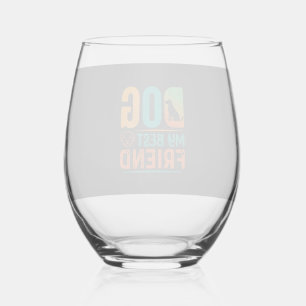 Verre À Vin Sans Pied Chien Mon Meilleur Ami Design Rétro