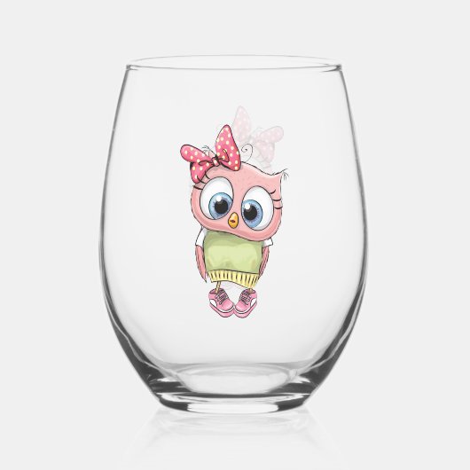Verre à vin sans pied Chouette (Recto)