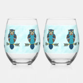 Verre À Vin Sans Pied Chouette d'art populaire nordique (Droite)