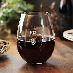 Verre À Vin Sans Pied Chouette victorienne