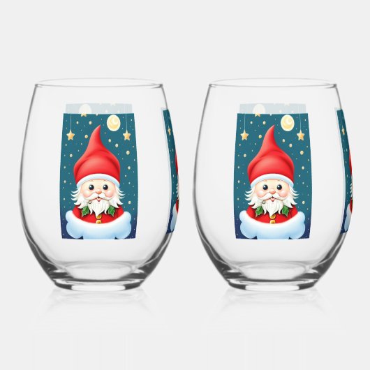 Verre À Vin Sans Pied Christmas Elf (Recto)