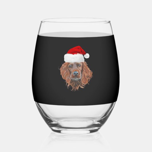Verre À Vin Sans Pied Christmas Irish Setter Classic T-Shirt (Recto)
