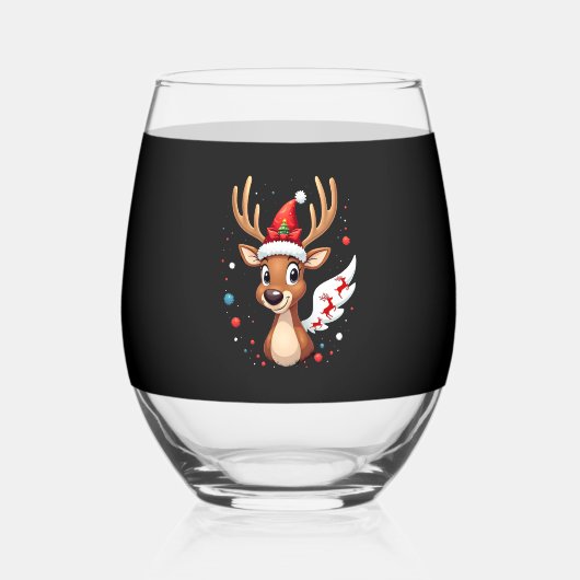 Verre À Vin Sans Pied christmas Reindeer (5) (Recto)