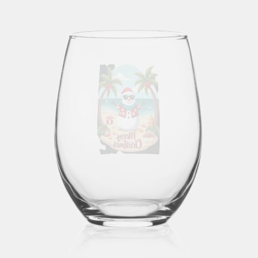 Verre À Vin Sans Pied christmas Snowman (2) (Verso)