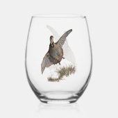 Verre À Vin Sans Pied Chukar Partridge Art (Verso)
