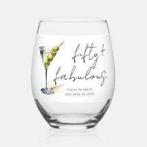 Cinquante ans et Fabuleux Script Aquarelle Martini
