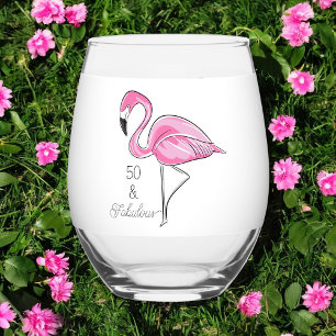 Verre À Vin Sans Pied Cinquante et fabuleux Flamant rose rose