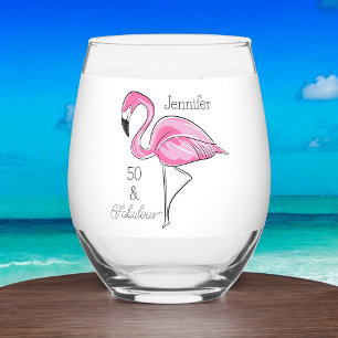 Verre À Vin Sans Pied Cinquante et fabuleux Flamant rose rose personnali